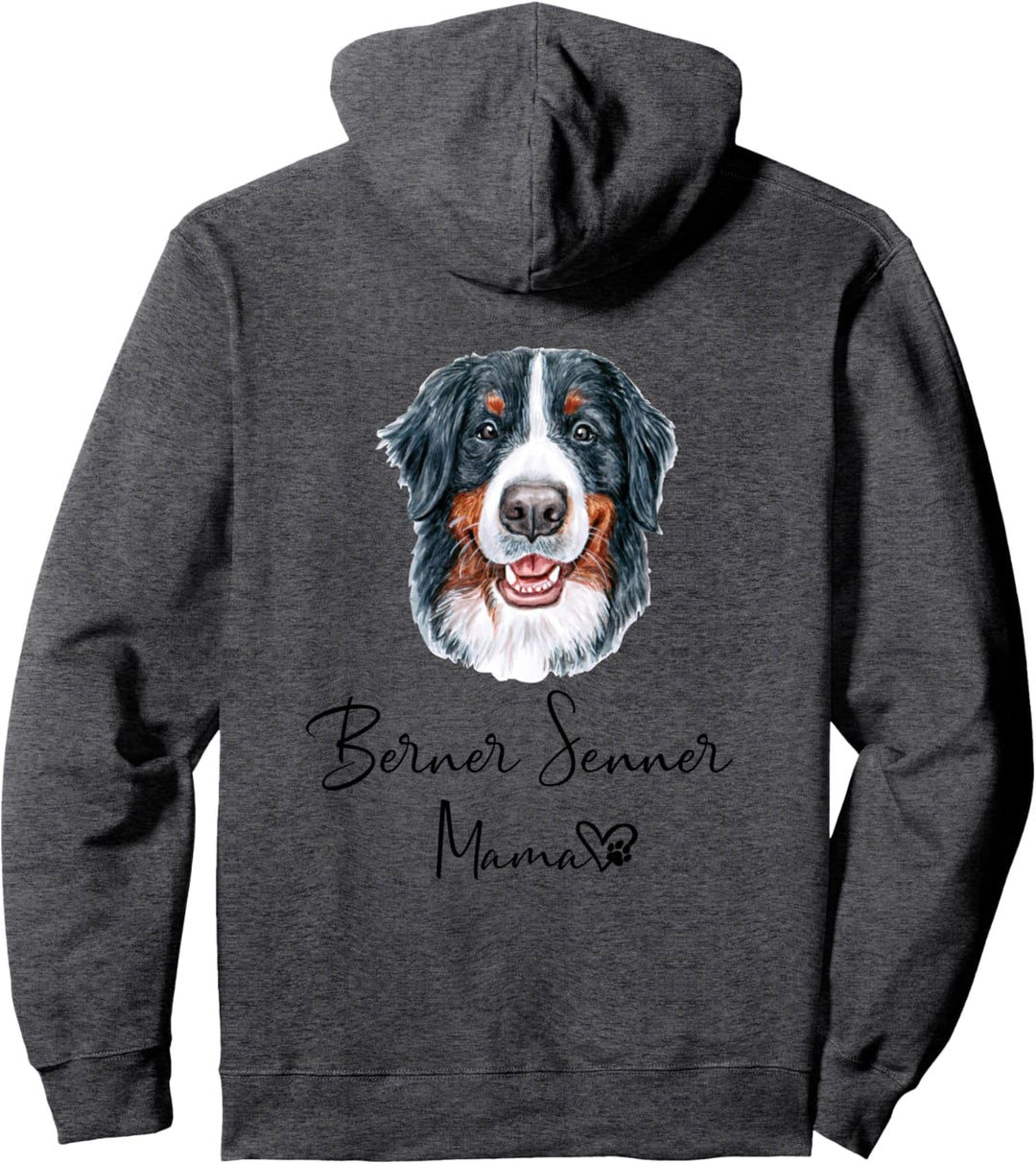 Berner Senner Mama Hundemama Hund Frauchen Rückendruck Pullover Hoodie