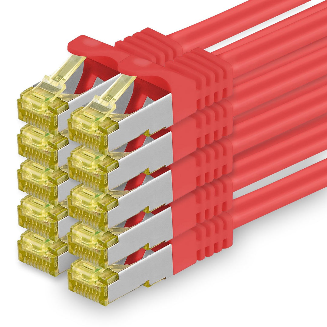 Cat.7 Netzwerkkabel 2m Rot 10 Stück Cat7 Ethernetkabel Netzwerk LAN Kabel Rohkabel 10 Gb s SFTP PIMF