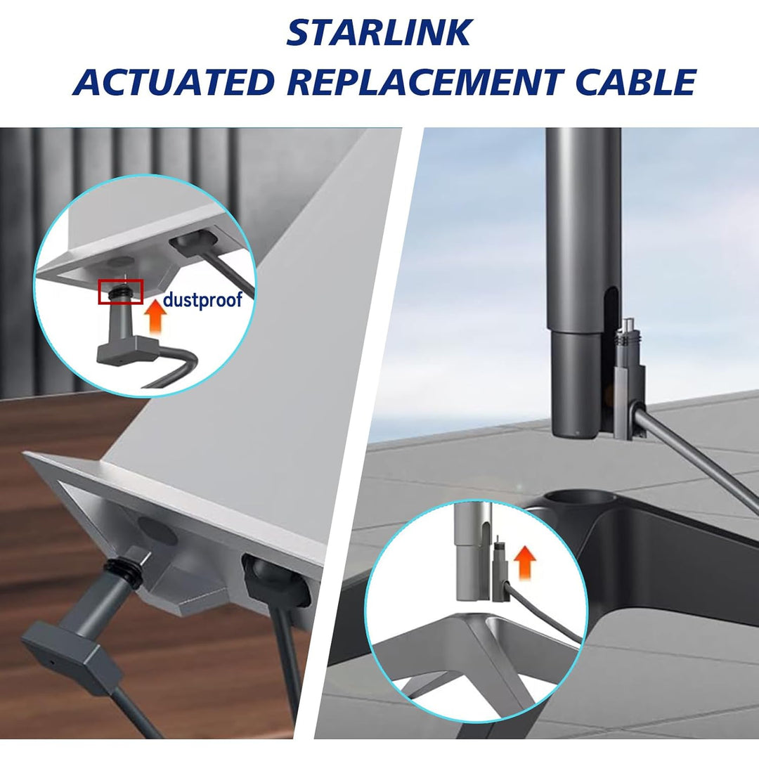 Boobrie 10M Starlink Gen2 Kabel 32.8FT Starlink Ersatzkabel Hochgeschwindigkeitsübertragung 1200Mbps