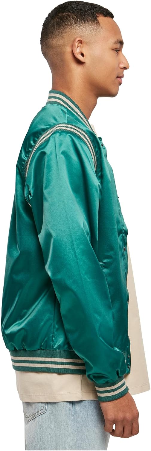 Urban Classics Herren Satin College Jacket L Grün, L Grün