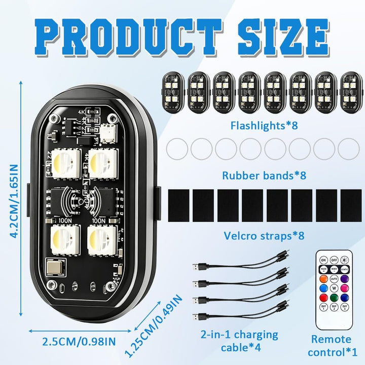 Kabellose Led Lichter, 8 Farbiges Mini led Licht Wasserdicht (B - 8 Stück), B - 8 Stück