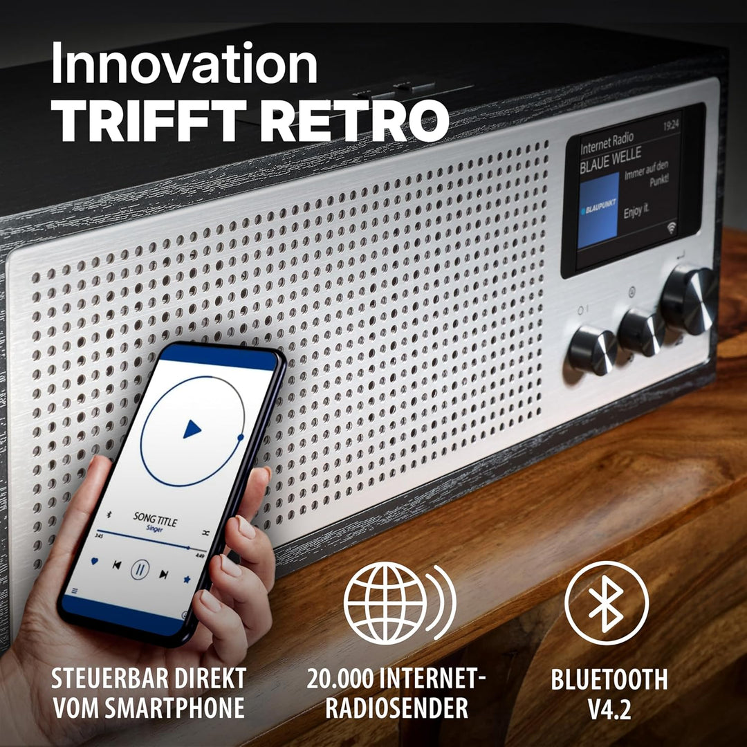 BLAUPUNKT Napoli IRD 400 DAB+ Internetradio mit WiFi/WLAN und Bluetooth - 20 Watt RMS Radio mit LC-F
