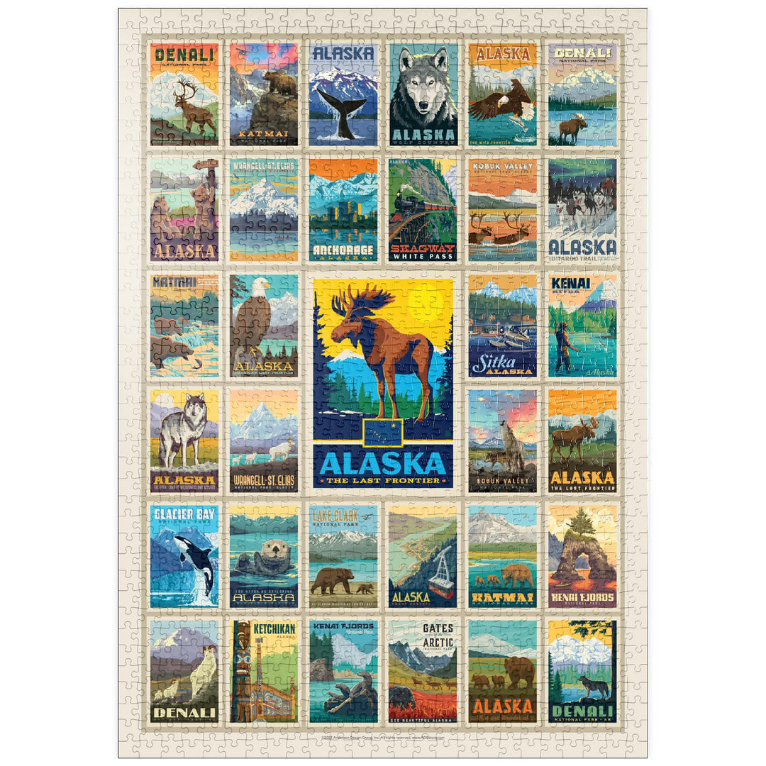 Alaska: Multi-Image Print, Vintage Poster - Premium 1000 Teile Puzzle - MyPuzzle Sonderkollektion vo