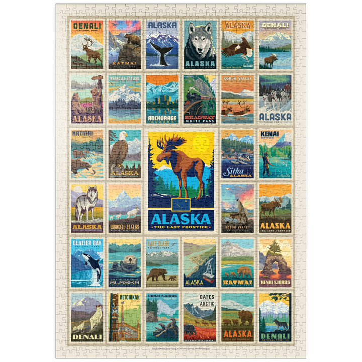 Alaska: Multi-Image Print, Vintage Poster - Premium 1000 Teile Puzzle - MyPuzzle Sonderkollektion vo