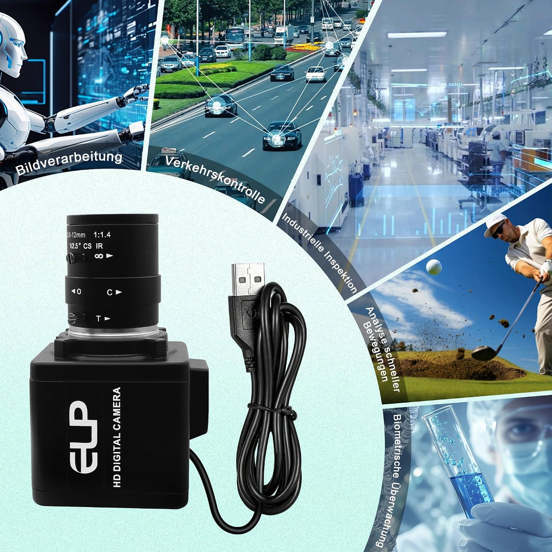 Global Shutter USB Kamera,800P Monochrom extrem hohe Bildrate 420 fps/210 fps/120 fps Webcam zur Tie