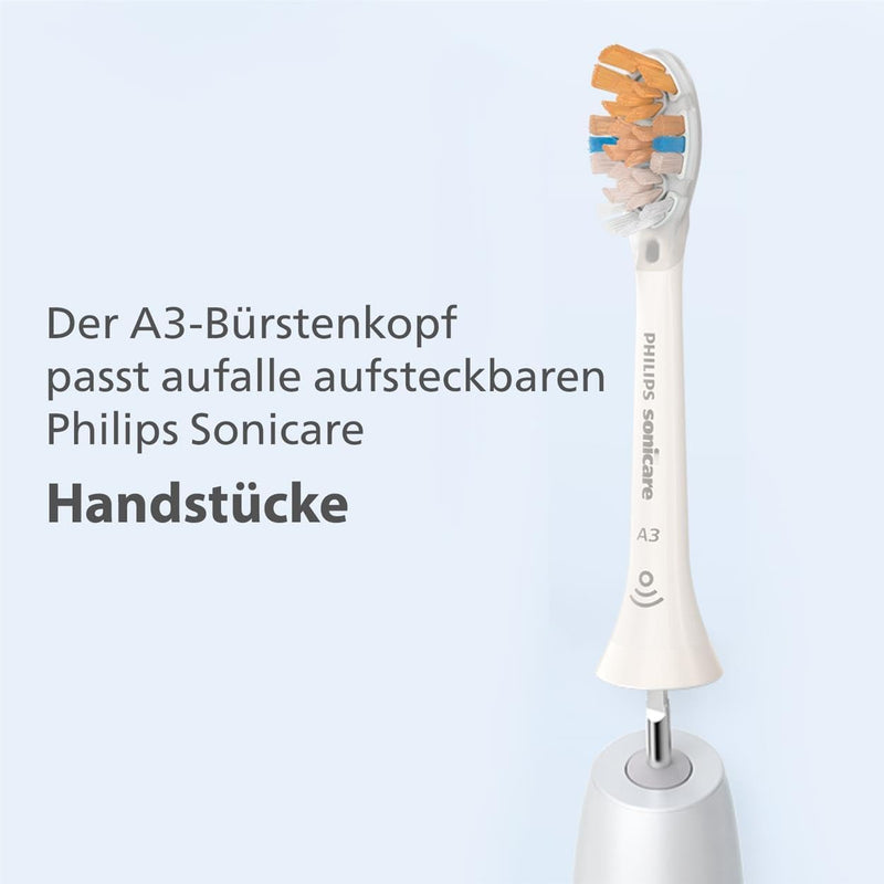 Philips Sonicare Original A3 Premium All-in-One Standard-Schallzahnbürstenköpfe - 2er-Pack in Weiss