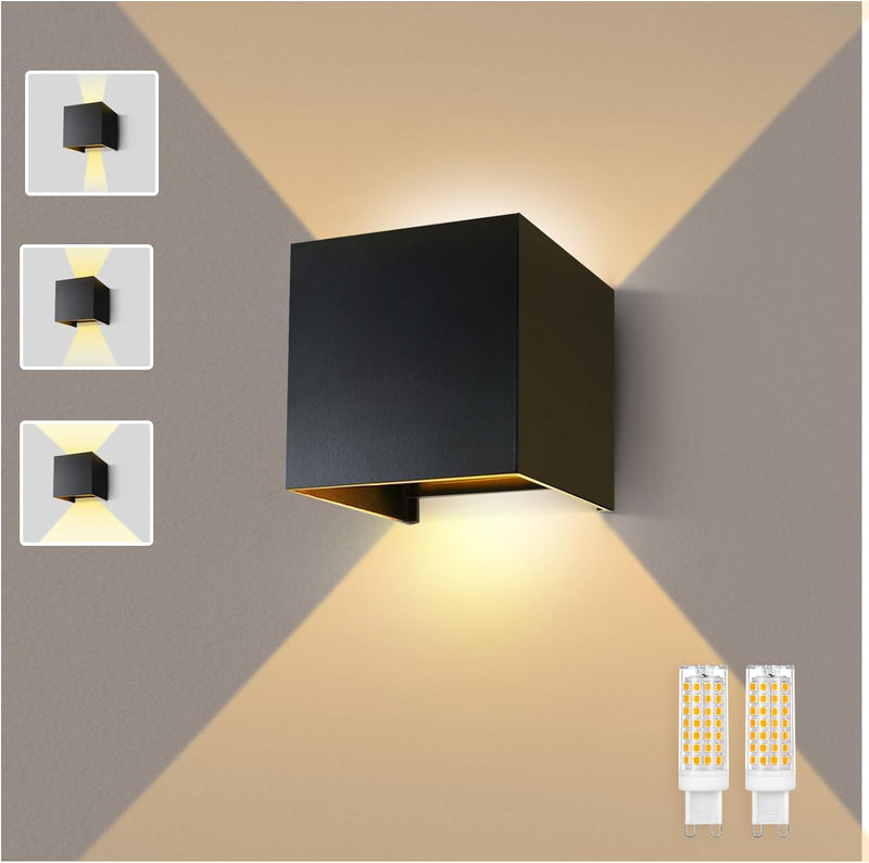 Lureshine Wandlampe mit Austauschbarer G9 LED lampe Einstellbar Abstrahlwinkel Aussenbeleuchtung War
