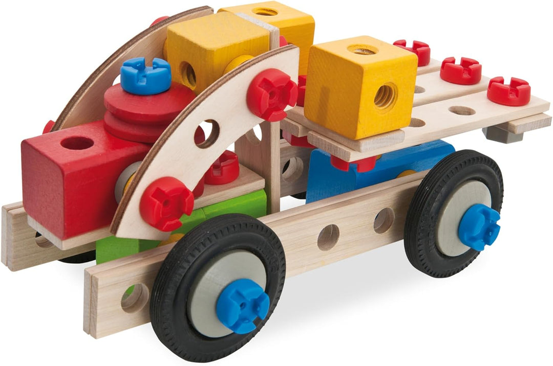 Eichhorn/Heros 100039027 - Constructor groÃe Lok, 100-teilig - Holz-Konstruktionsset - 4 Verschieden