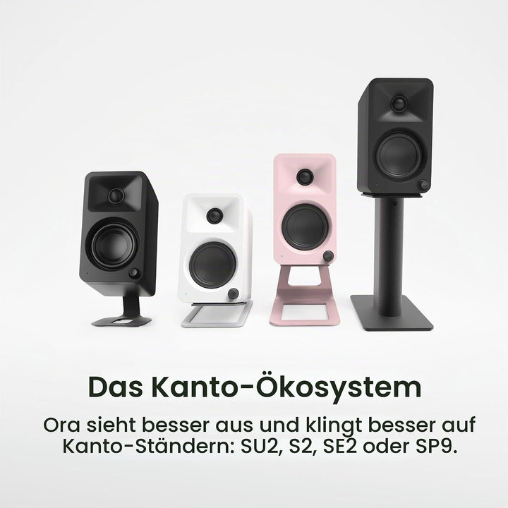 Kanto ORA 100W Powered Bi-amp Reference Desktop Computer Speakers w/Bluetooth 5.0 &amp; USB-C | 100 Hz C