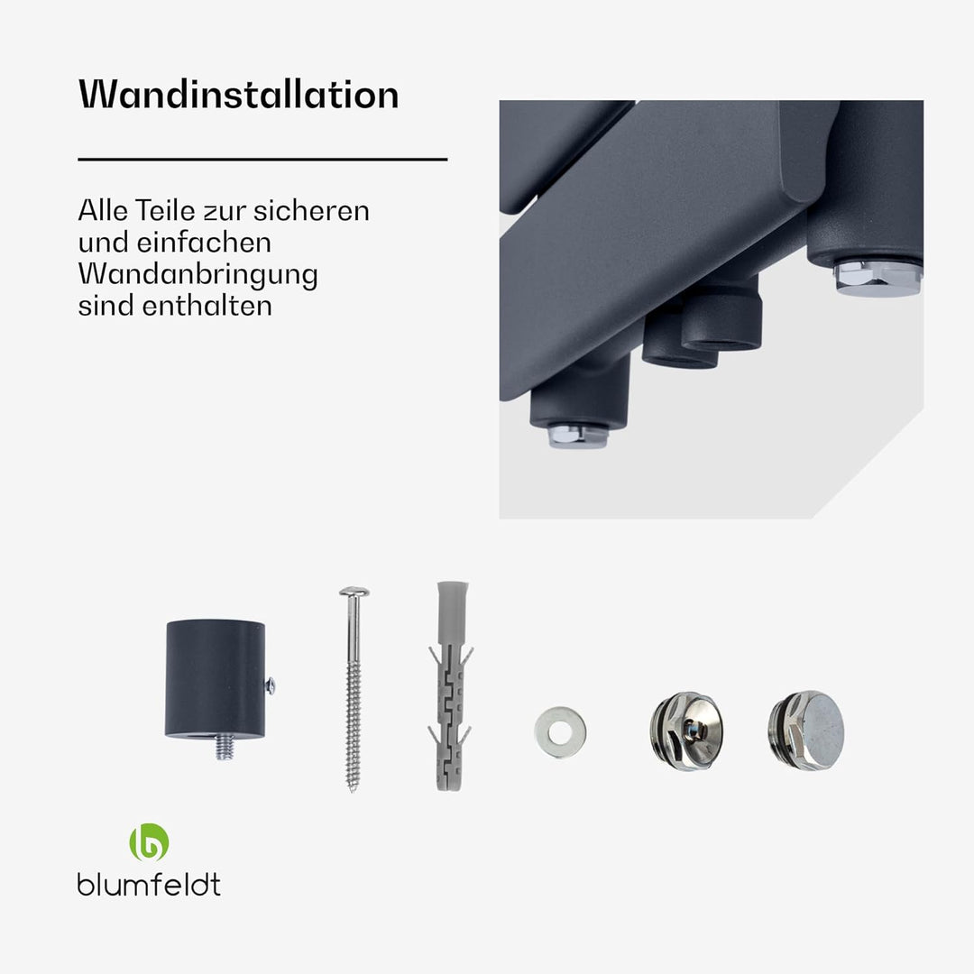 Blumfeldt Badheizkörper, Design Heizkörper Flach, Sparsamer Flachheizkörper Vertikal, 509 Watt Warmw