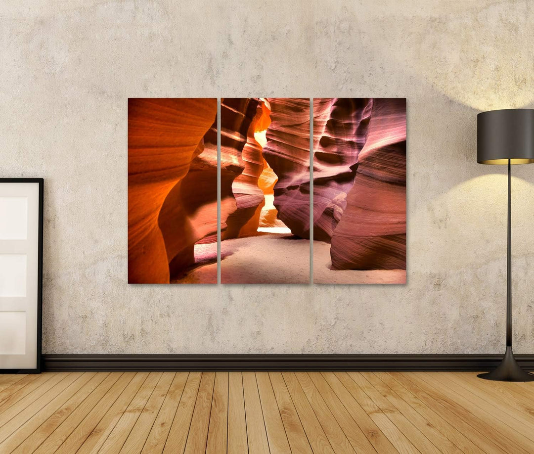 islandburner Bild auf Leinwand Antelope Canyon Wandbild Poster Kunstdruck Bilder Format: 130x80cm -