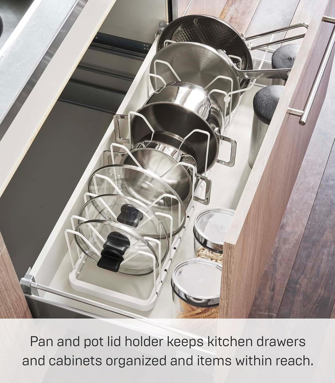 Extendable Pot Lid & Pan Holder - Tower - White Weiss, Weiss