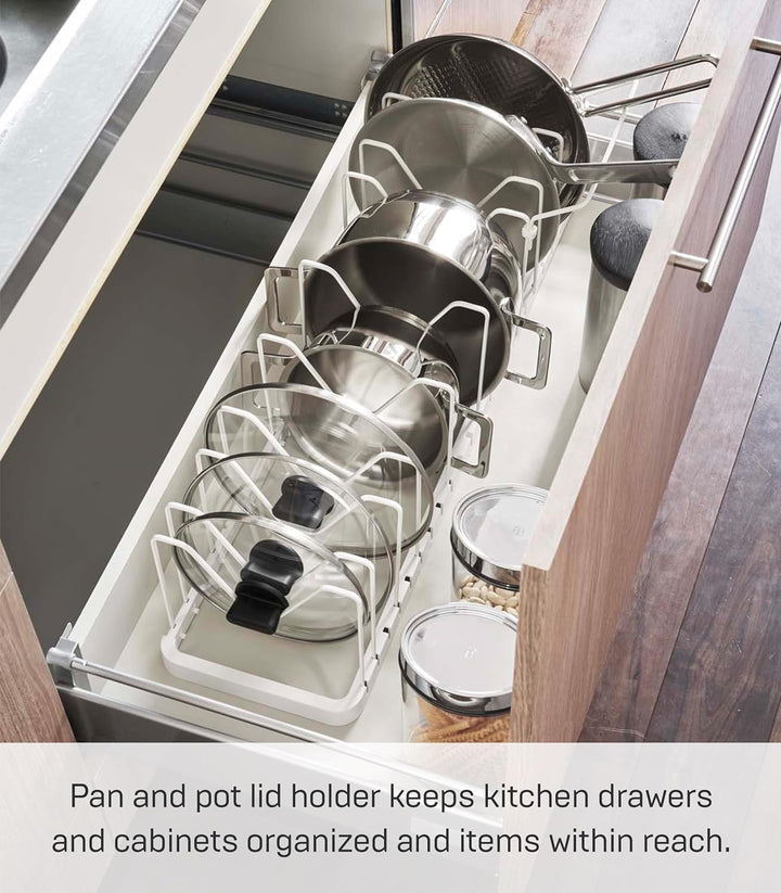 Extendable Pot Lid & Pan Holder - Tower - White Weiss, Weiss