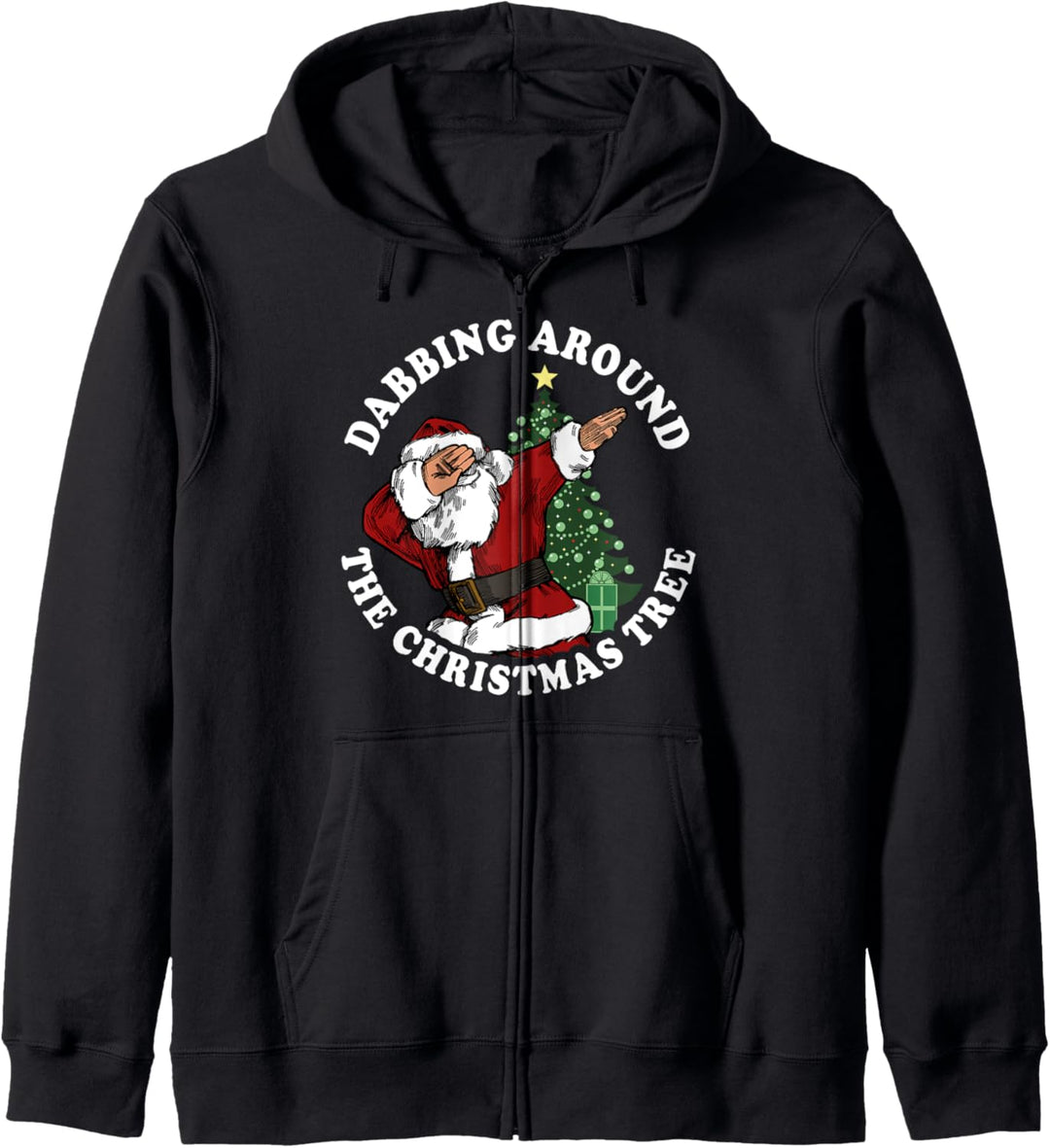 Christmas Santa Claus Dabbing Around The Christmas Tree Kapuzenjacke