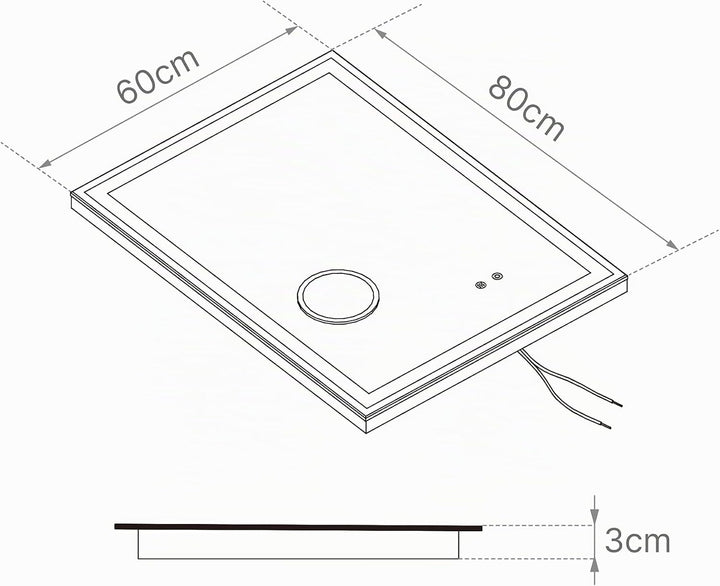 Mondeer LED Badspiegel mit Beleuchtung, 80×60 cm Wandspiegel mit Touchschalter Anti-Beschlag und 5X