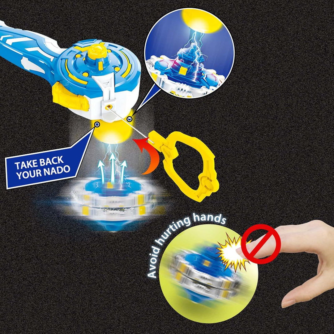 INFINITY NADO Kreisel Battle Arena Set, Battle Tops mit 2 magnetischen Launchern 2 Metallkreisel, Ki