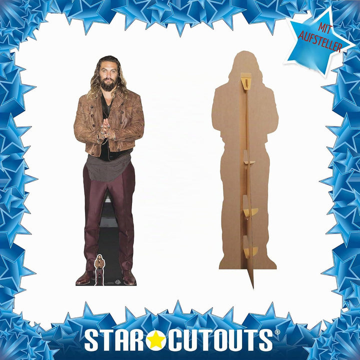 STAR CUTOUTS Jason Momoa Aussparung mit Mini-Tischplatte, Pappe, Mehrfarbig, Lifesize