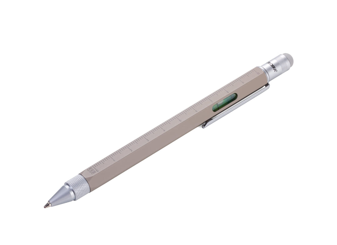 TROIKA Construction Beton - PIP20/BE - Multitasking-Kugelschreiber in Beton-Optik – Zentimeter-/Zoll
