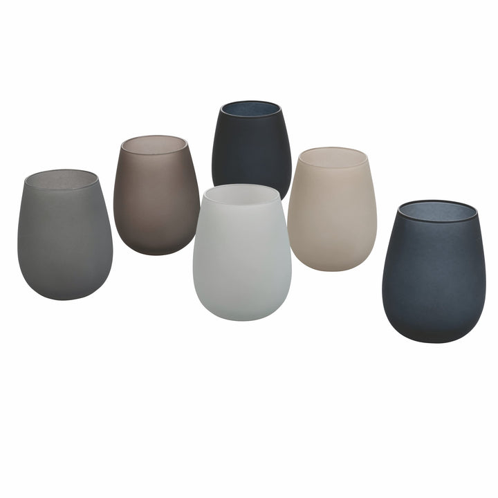 Villa d'Este Home Tivoli 5911527 Happy Hour Stones 6er Set Frosted Wasserglas 500 ml