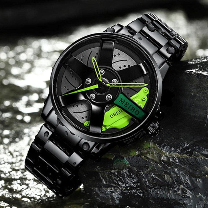 Herren-Sportuhr mit 3D-Hohlrad-Design, wasserdichte Edelstahluhr für Auto-Raduhren 1, 1