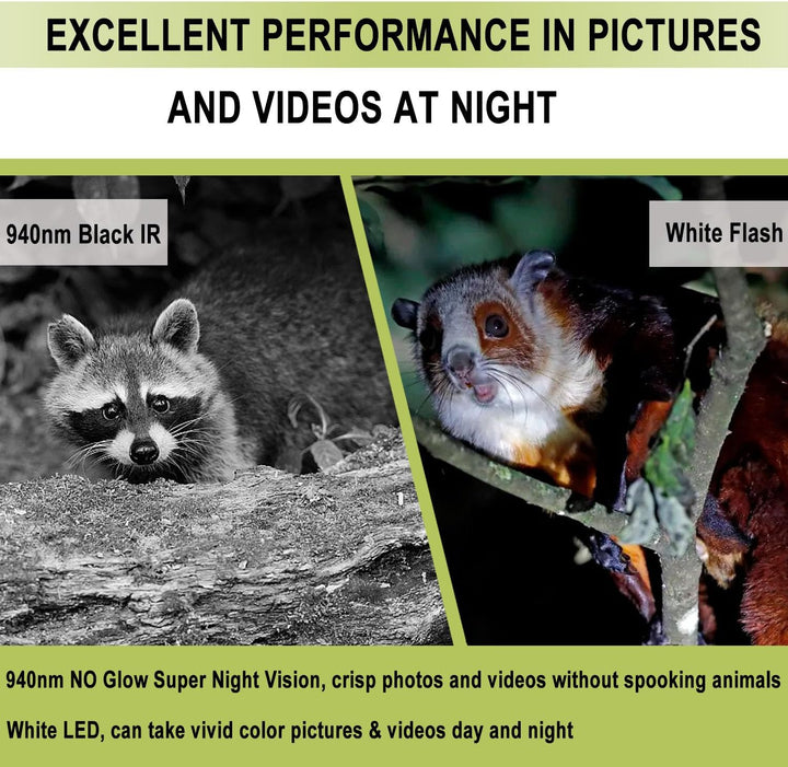 45MP 4K Trail Camera Game Camera Dual Flash 940nm LED und weisse LED Long Standby Time (LY590-D4K)