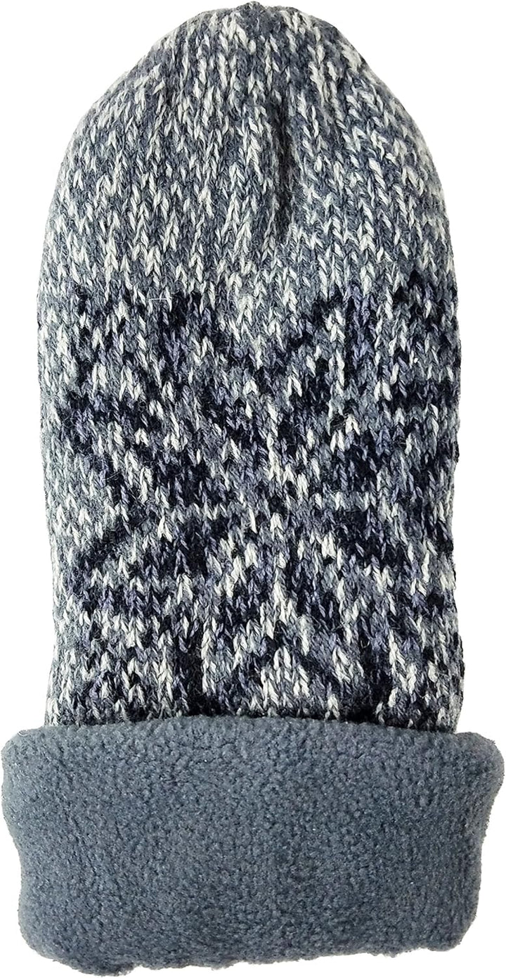 BRUCERIVER Damen Schneeflocke Strickhandschuhe mit warmem Thinsulate Fleece Futter Grau L, Grau L