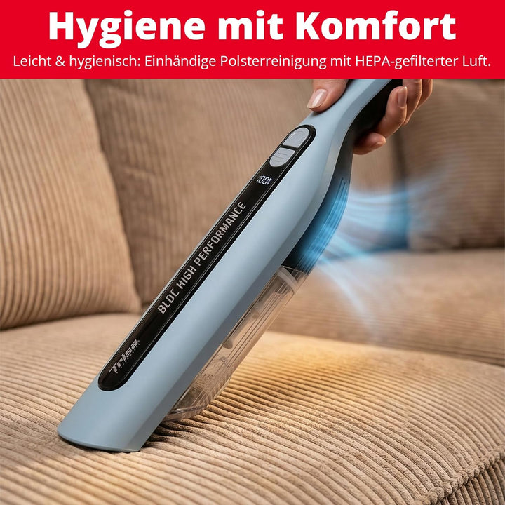 Trisa Akku Staubsauger 2-in-1 Kabellos – Handstaubsauger &amp; Stielstaubsauger, 30 Min Laufzeit, HEPA F