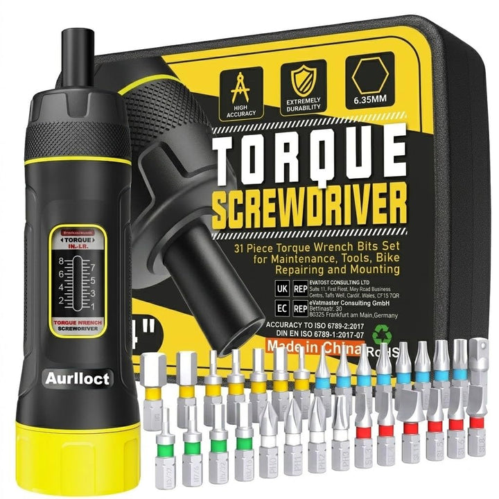 Aurlloct MicroClick Drehmomentschraubendreher 1/4 Zoll, 1-8 Nm Drehmomentschlüssel, Premium Drehmome
