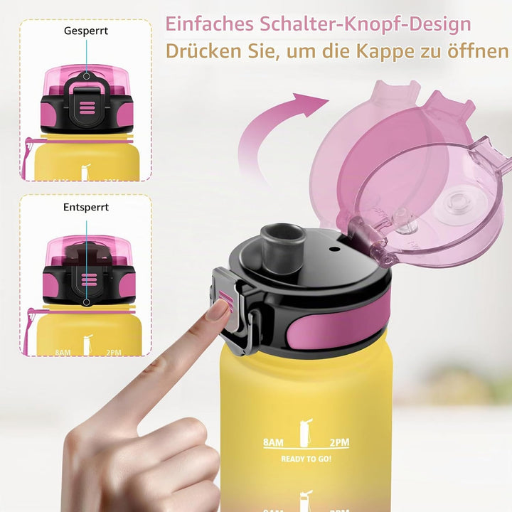 Vikaster Sport Trinkflasche, 500ml/1000ml/1500ml BPA-frei, Auslaufsicher, Kohlensäure Geeignet, für