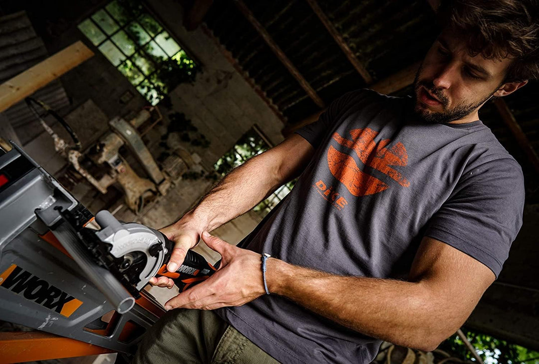 WORX WX527 Akku Handkreissäge WorxSaw 20V - Tauch- und Sägeschnitte bis zu 27mm, Einhandbedienung, I
