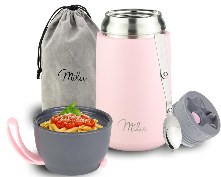 Milu® Thermobehälter 450, 650ml, 800ml | Edelstahl Warmhaltebehälter | Essensbehälter | Speisegefäss