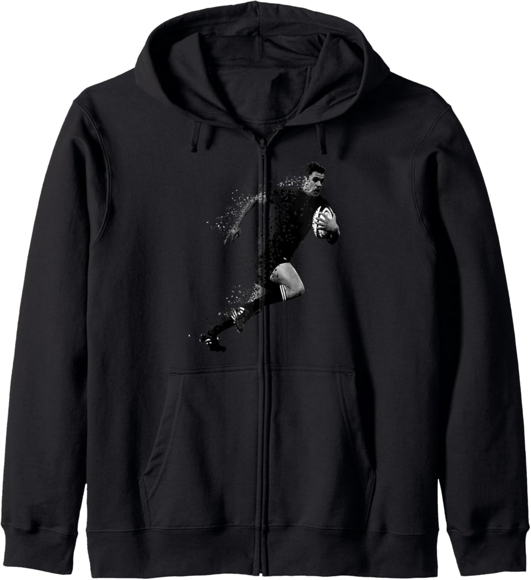 Rugby-Spieler Fotografie Kunst - Laufen mit Ball - Rugby Fan Kapuzenjacke