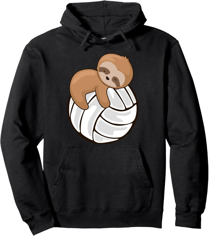 Volleyball mit Faultier-Motiv Pullover Hoodie