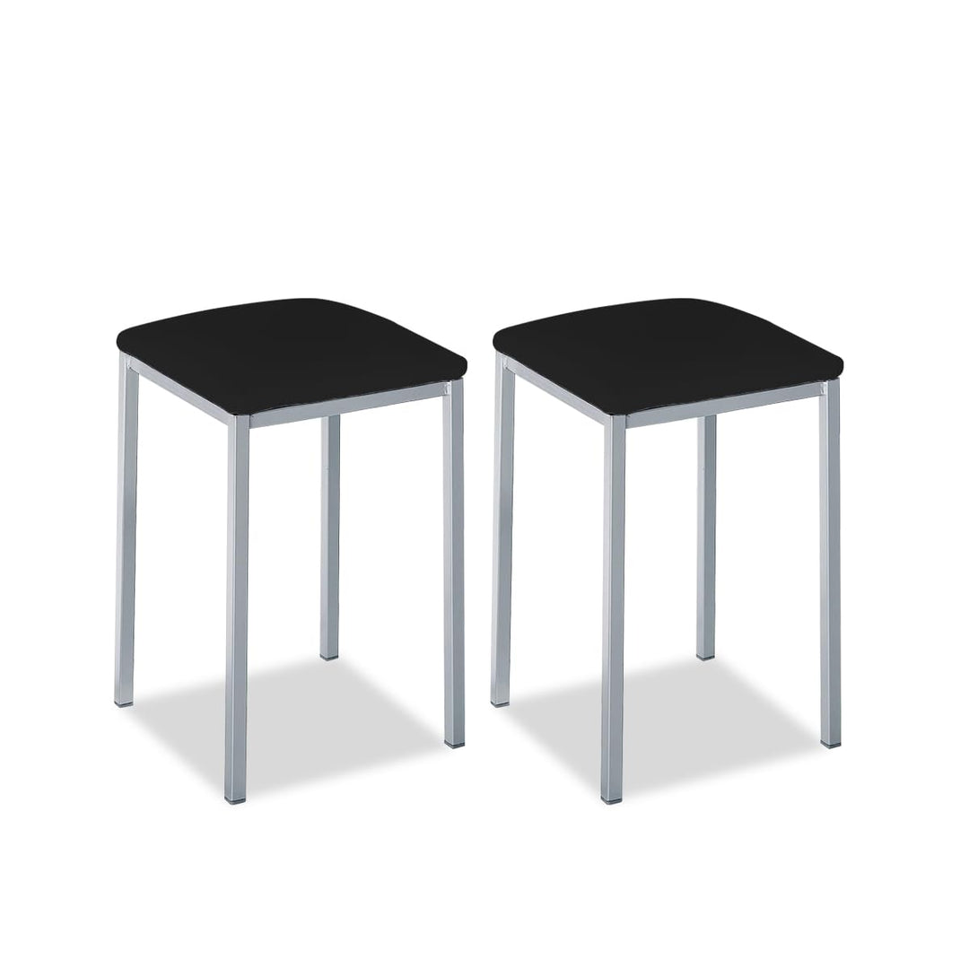 ASTIMESA - Gepolsterter Küchenhocker - Solide und Feste Struktur - Gestell Farbe Aluminium und Sitzf