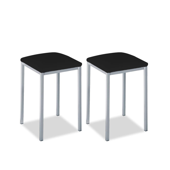 ASTIMESA - Gepolsterter Küchenhocker - Solide und Feste Struktur - Gestell Farbe Aluminium und Sitzf