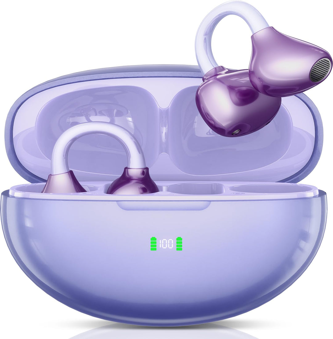 Open-Ear Bluetooth Kopfhörer 6.1, Clip-On Kopfhörer mit ergonomischem Clip-Design – 6-9 Std Spielzei