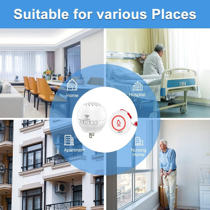 SINGCALL Tuya WiFi Drahtloses Rufsystem(Ausrüstungs-Upgrade),alarmsystem für ältere Menschen/Patient