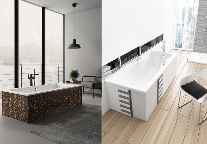 BADLAND Badewanne Original Weiss Acryl Wanne Rechteck INTRICA 170x75 KOMPLETTSET SET mit Premium Wan