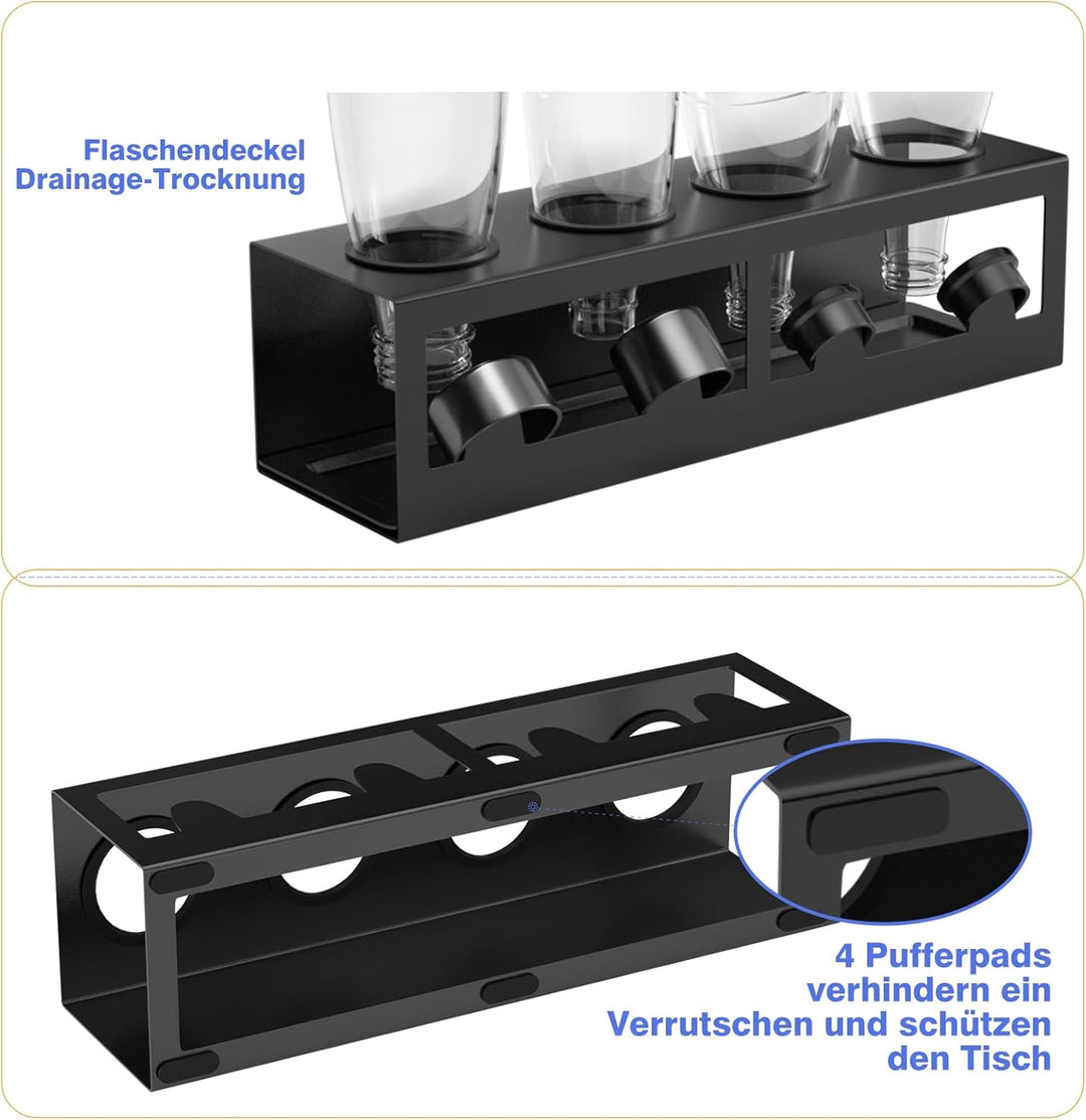 HOMMAND Flaschenhalter für SodaStream Crystal und Emil Flaschen, Edelstahl Flaschenhalter Abtropfges