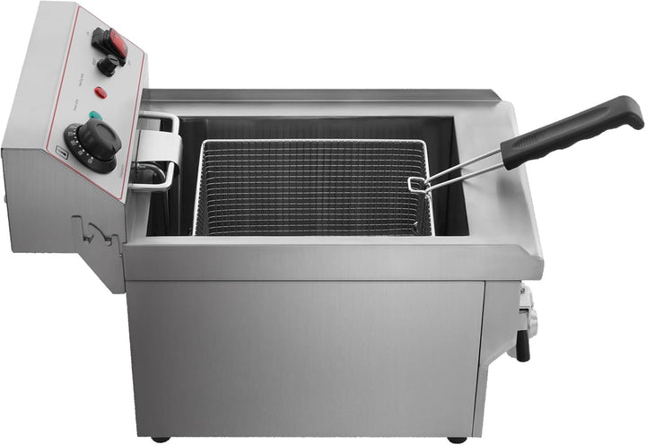 Silber Elektrofritteuse, Grosser Kapazität Küchenfritteuse mit Korb, für Familien, Restaurants, Supe