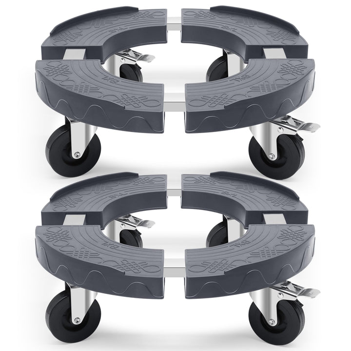 Rollbrett mit Bremse, 220kg Schwerlast-Transportroller, Verstellbar 38-48CM, Rundes Design, Grau Pod