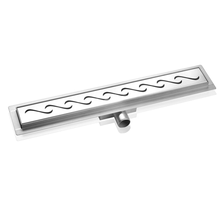 Duschrinne, 90cm,Siphon mit Geruchsstop und Haarsieb Randablauf Befliesbar Edelstahl Ablaufrinne, Bo