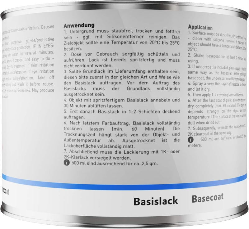 Autolack Dose spritzfertig für BMW M25 / N86 Lupinblau Metallic Basislack 0,5 Liter 500ml