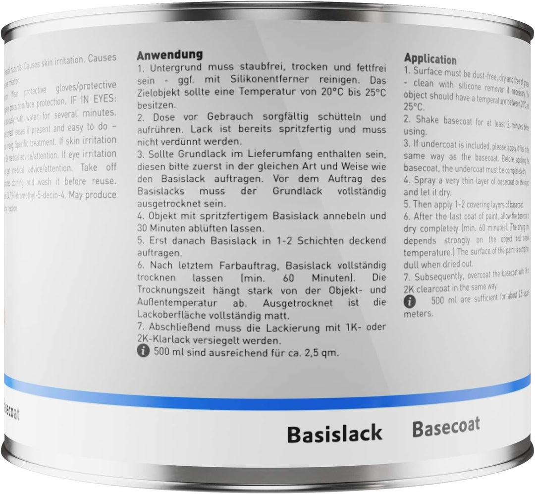 Autolack Dose spritzfertig für BMW 354 Titansilber Metallic/Titanium Silver Metallic Basislack 0,5 L