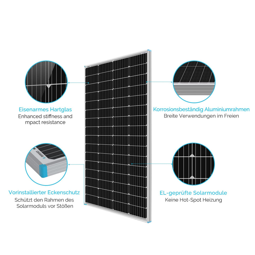 RENOGY 175W 12 Volt (schlankes Design) Solarmodul Monokristallin Solarpanel Photovoltaik Solarzelle