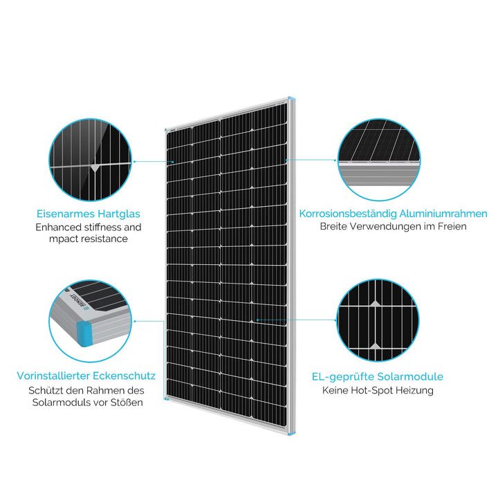RENOGY 175W 12 Volt (schlankes Design) Solarmodul Monokristallin Solarpanel Photovoltaik Solarzelle