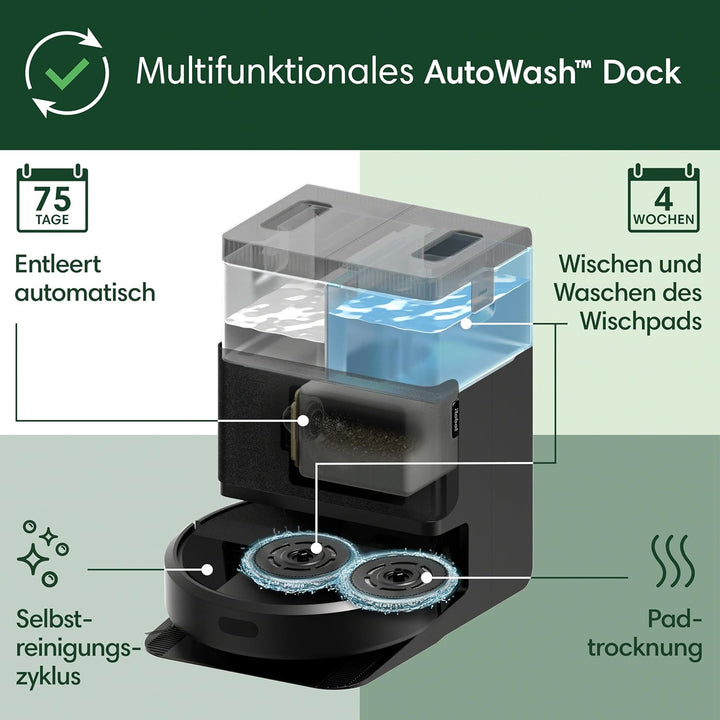 iRobot Roomba Plus 405 Combo Robot + AutoWash Dock Saugroboter mit Wischfunktion - Clearview LiDAR -