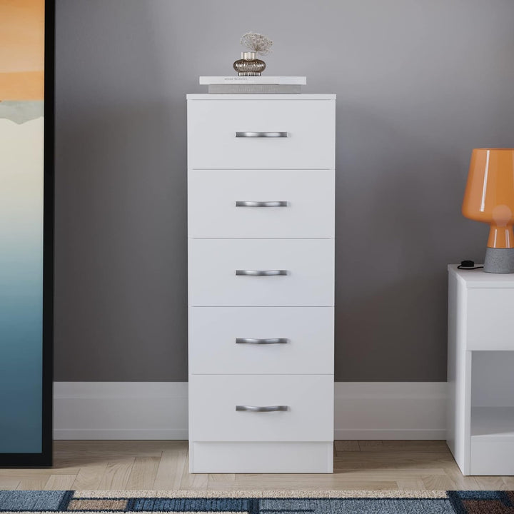 Vida Designs Brust Schmale Kommode, weiss, 36D x 34.5W x 90H centimetres, Weiss