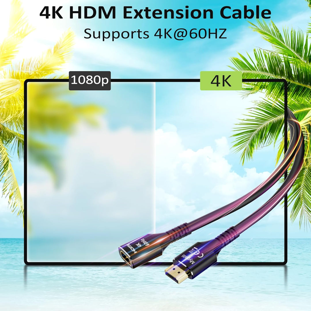 HDMI 2.0 Verlängerungskabel(10 Meter),HDMI Stecker auf Buchse 4K@60Hz, HDMI Kabel, HDMI Extender,kom