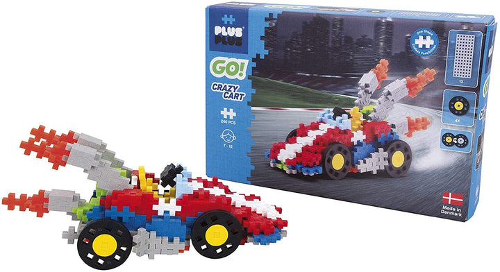 Plus-Plus 9607008 Geniales Konstruktionsspielzeug, Crazy Cart Rennauto, PlusPlus Go! Bausteine-Set,